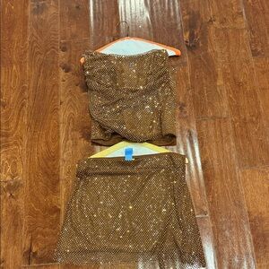 Zara Gold Sequin Mini Skirt